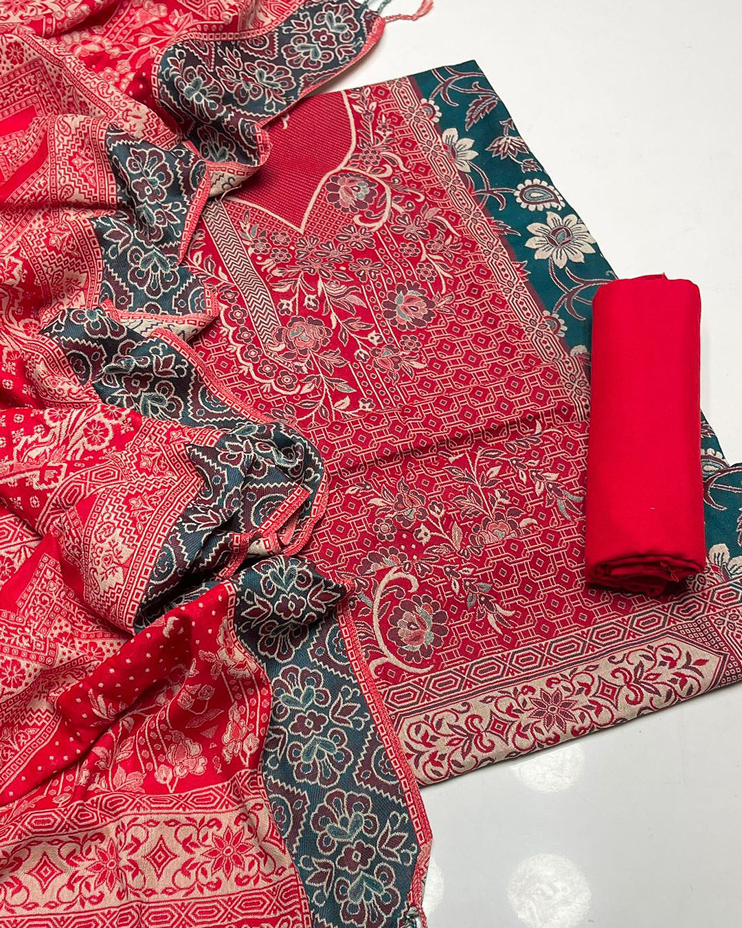 Unstitched 3 PC Wool Dress
