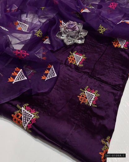 3 PC Unstitched Shamoze Silk Dress Collection