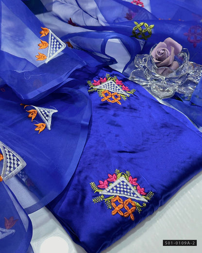 3 PC Unstitched Shamoze Silk Dress Collection