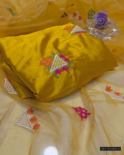 3 PC Unstitched Shamoze Silk Dress Collection