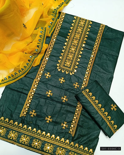 3 PC Unstitched Machine Embroidered Lawn dress Collection