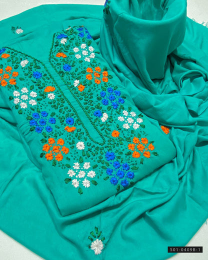 Handmade 3 PC Unstitched Linen Dress Collection