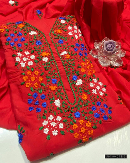 Handmade 3 PC Unstitched Linen Dress Collection