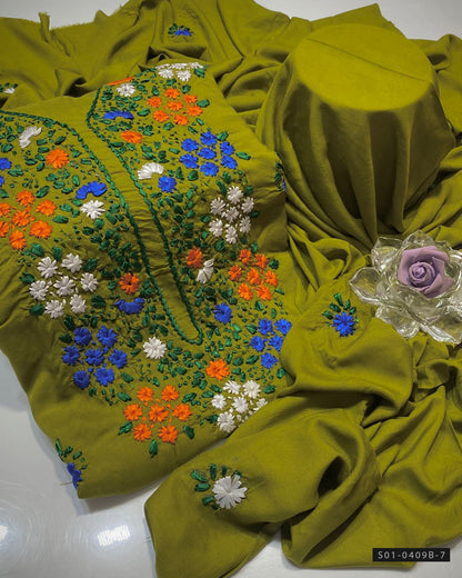 Handmade 3 PC Unstitched Linen Dress Collection