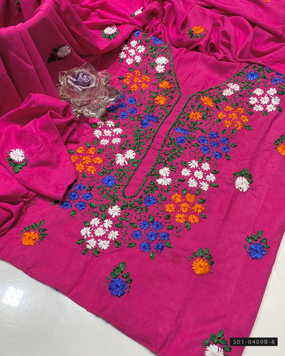 Handmade 3 PC Unstitched Linen Dress Collection