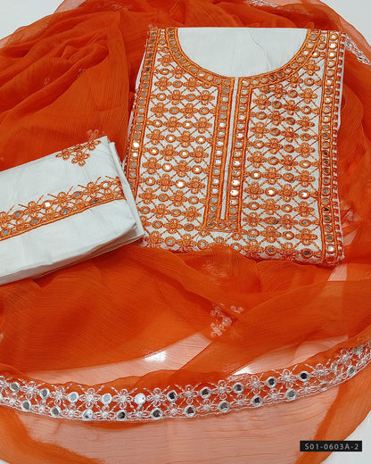 3 PC Unstitched Machine Embroidered Lawn Dress Collection