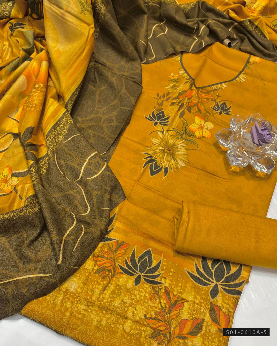 3 PC Unstitched Dhanak Dress Collection