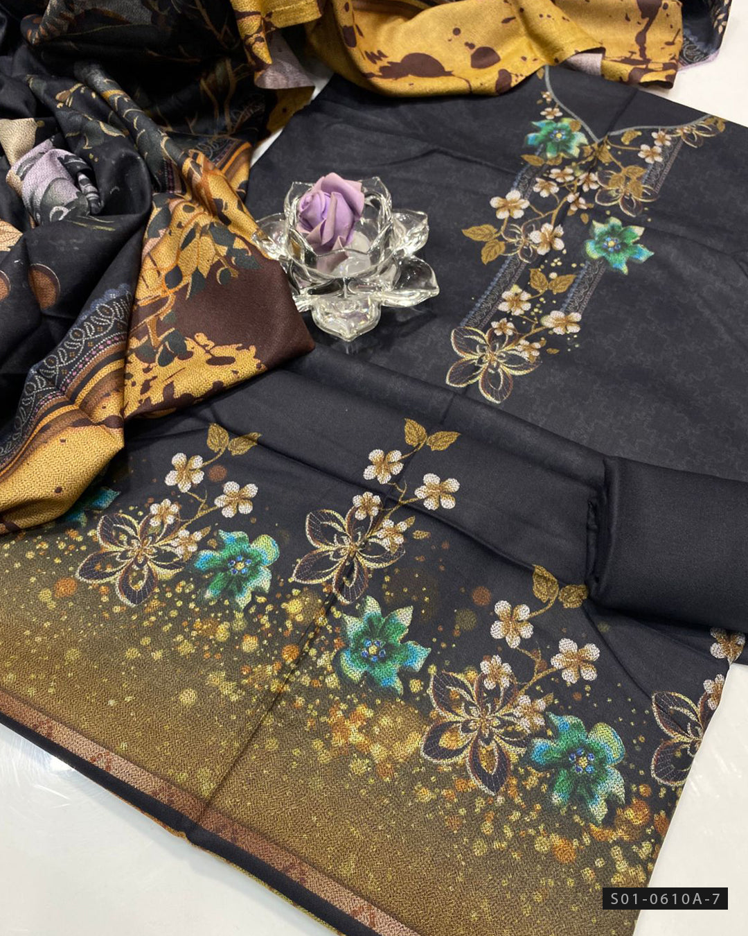 3 PC Unstitched Dhanak Dress Collection