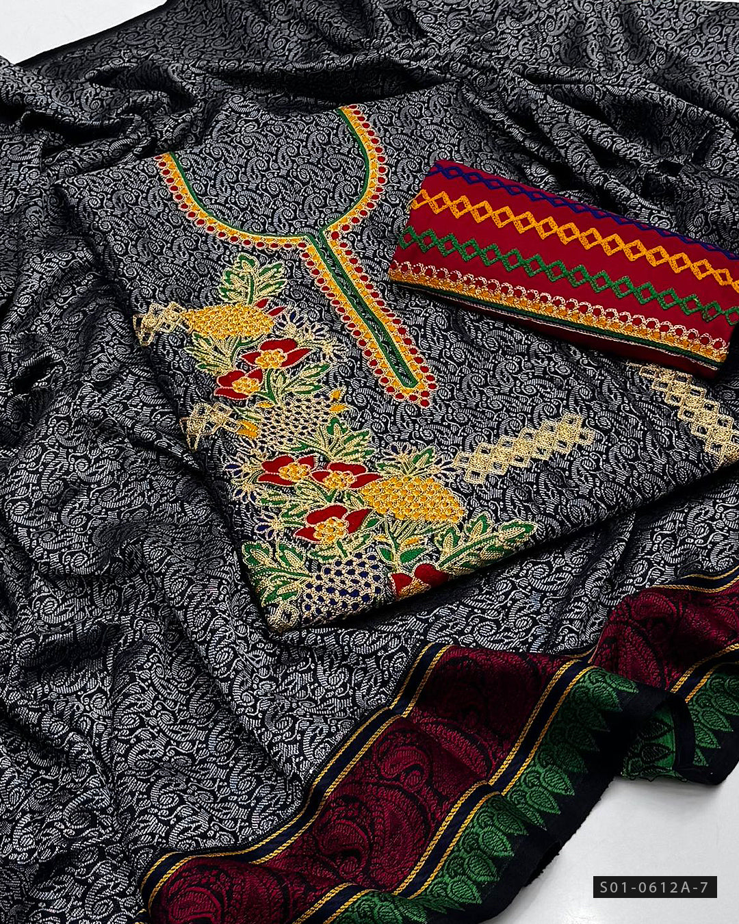 3 PC Unstitched Jacquard Marina Dress Collection