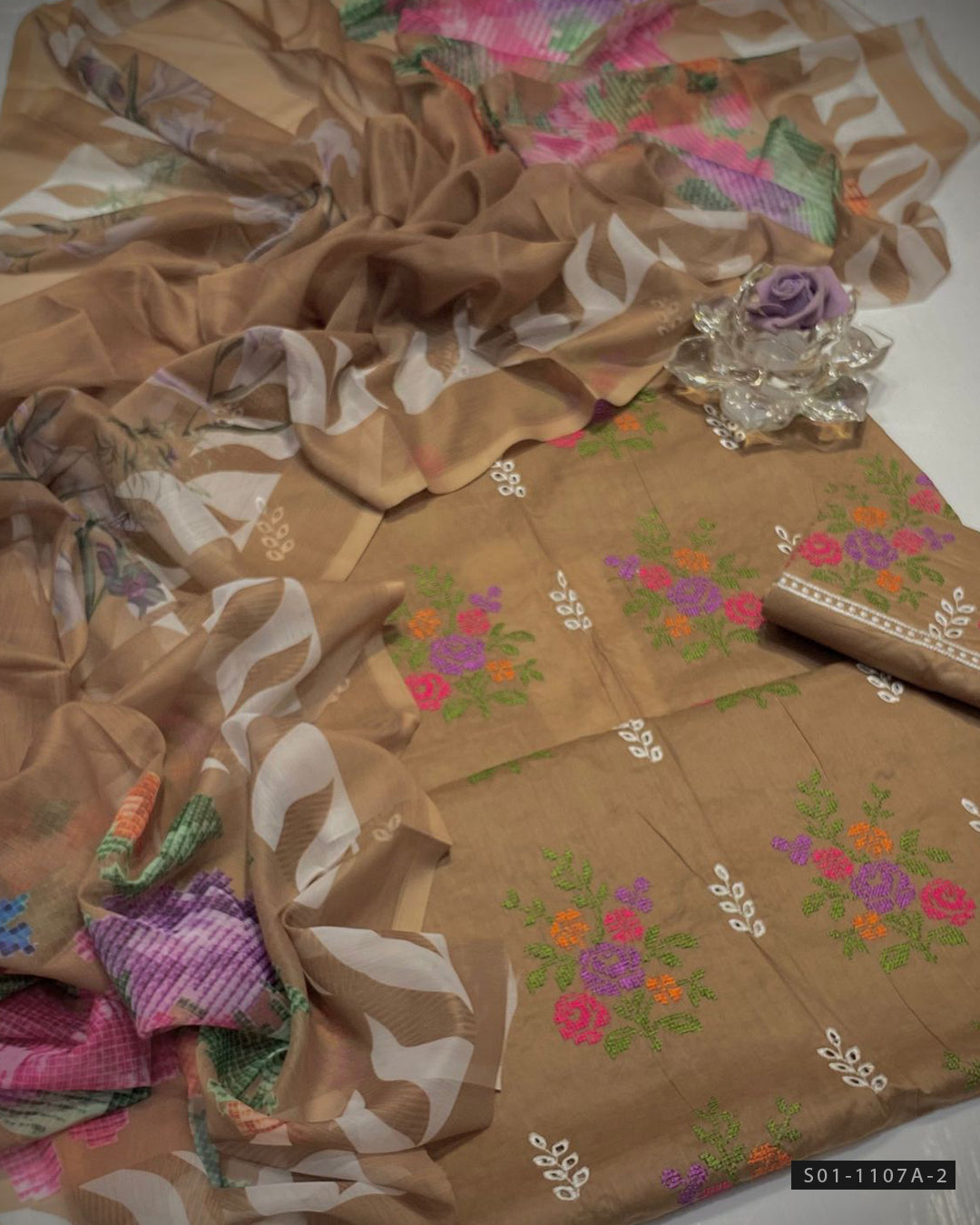 3 PC Unstitched Lawn Dress