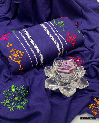 Handmade 3 PC Unstitched Linen Dress Collection