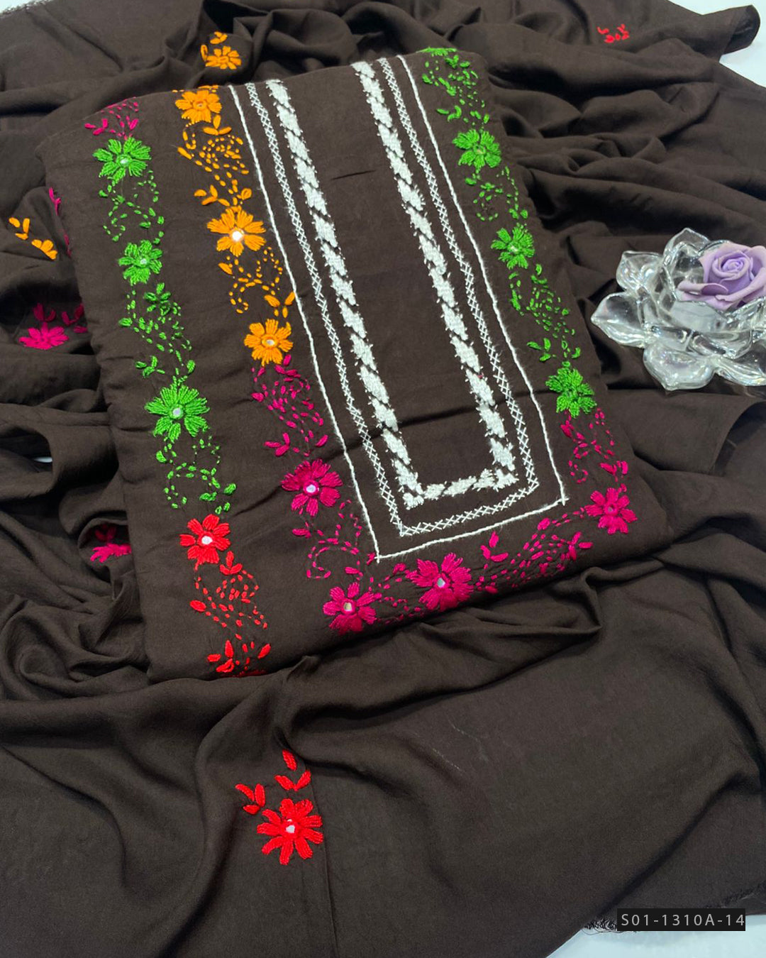 Handmade 3 PC Unstitched Linen Dress Collection