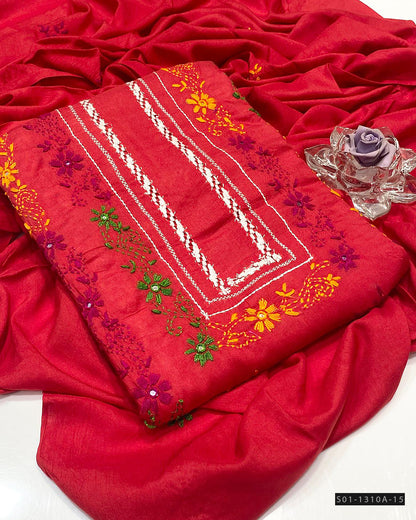 Handmade 3 PC Unstitched Linen Dress Collection