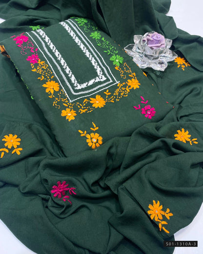 Handmade 3 PC Unstitched Linen Dress Collection