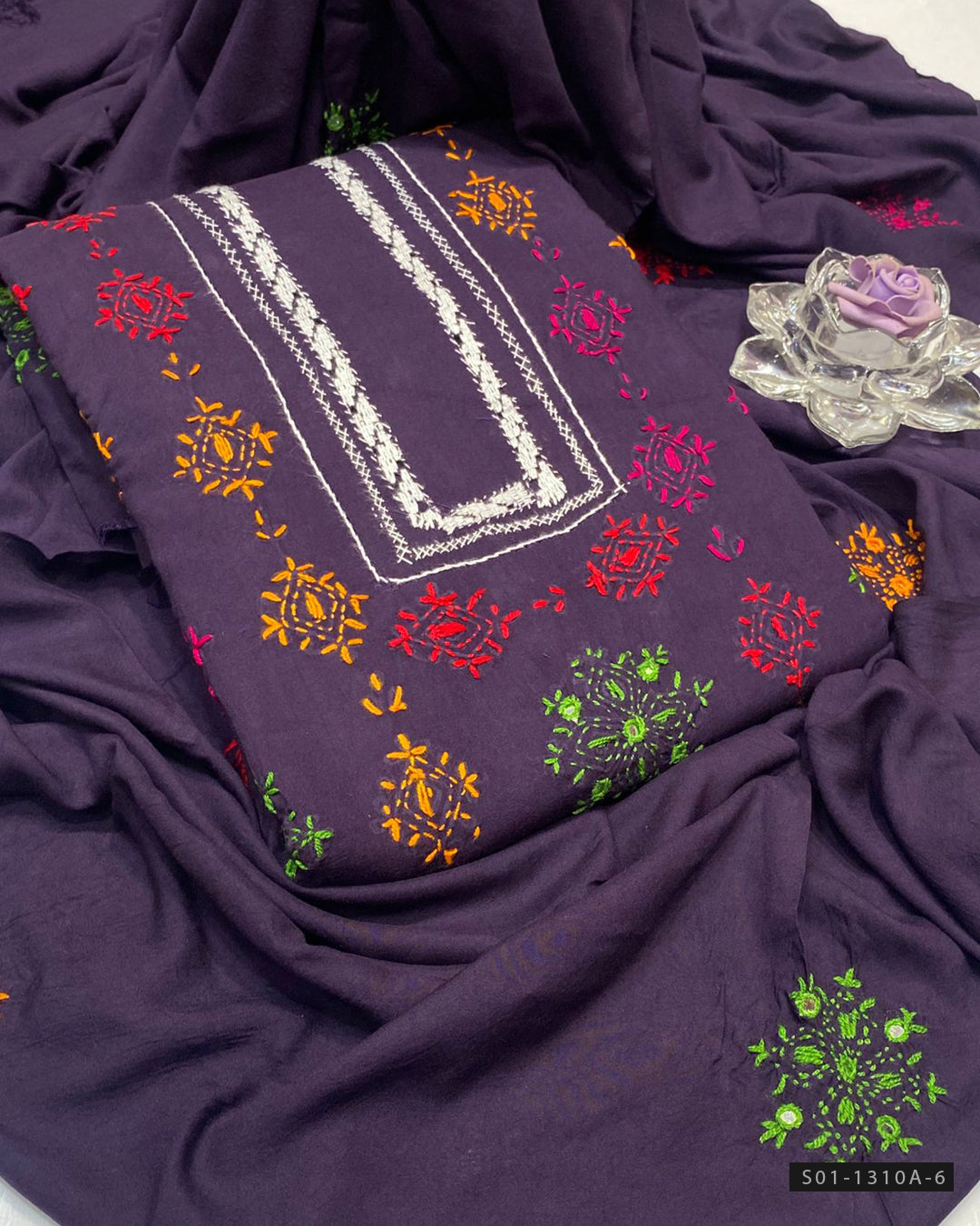 Handmade 3 PC Unstitched Linen Dress Collection