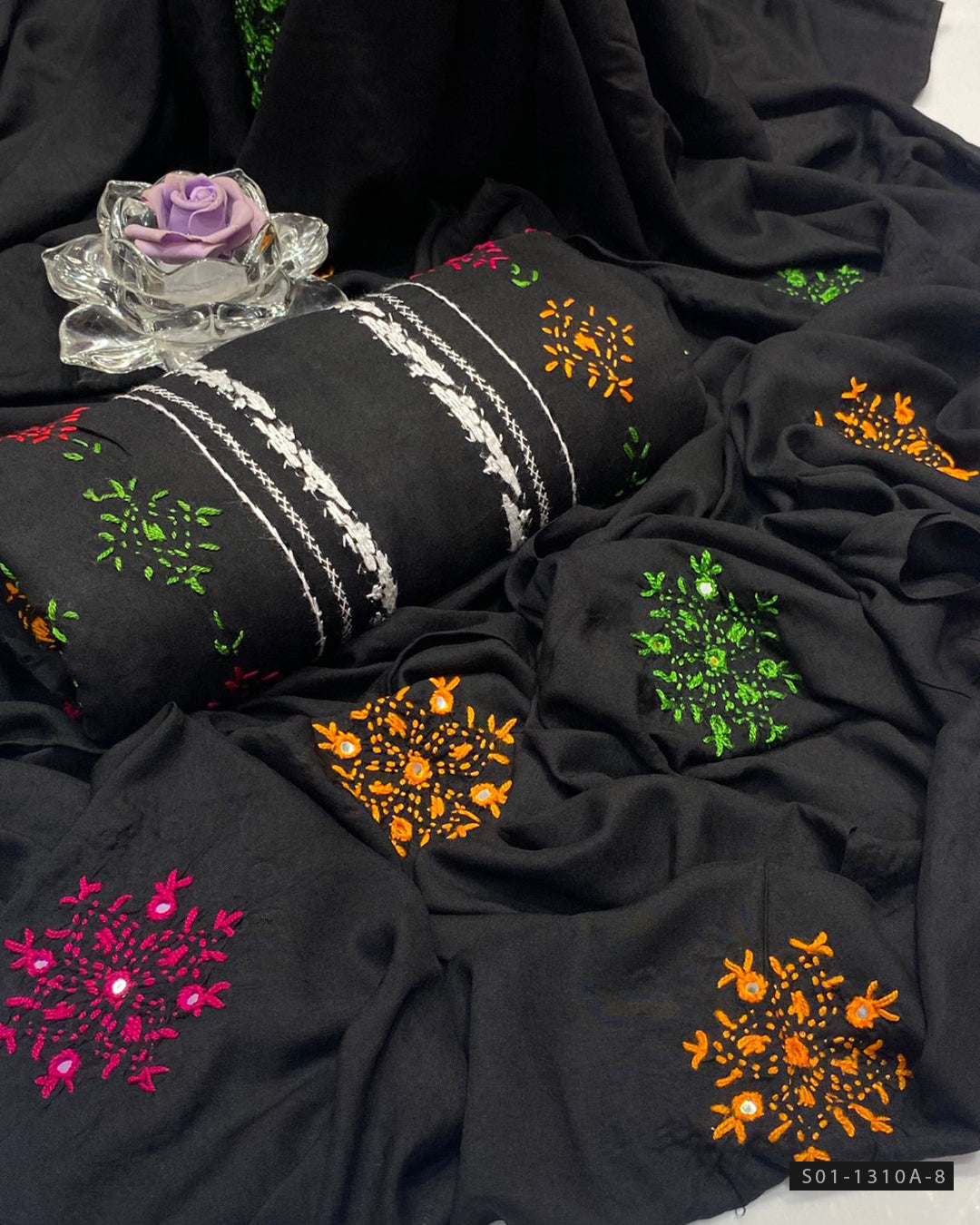 Handmade 3 PC Unstitched Linen Dress Collection