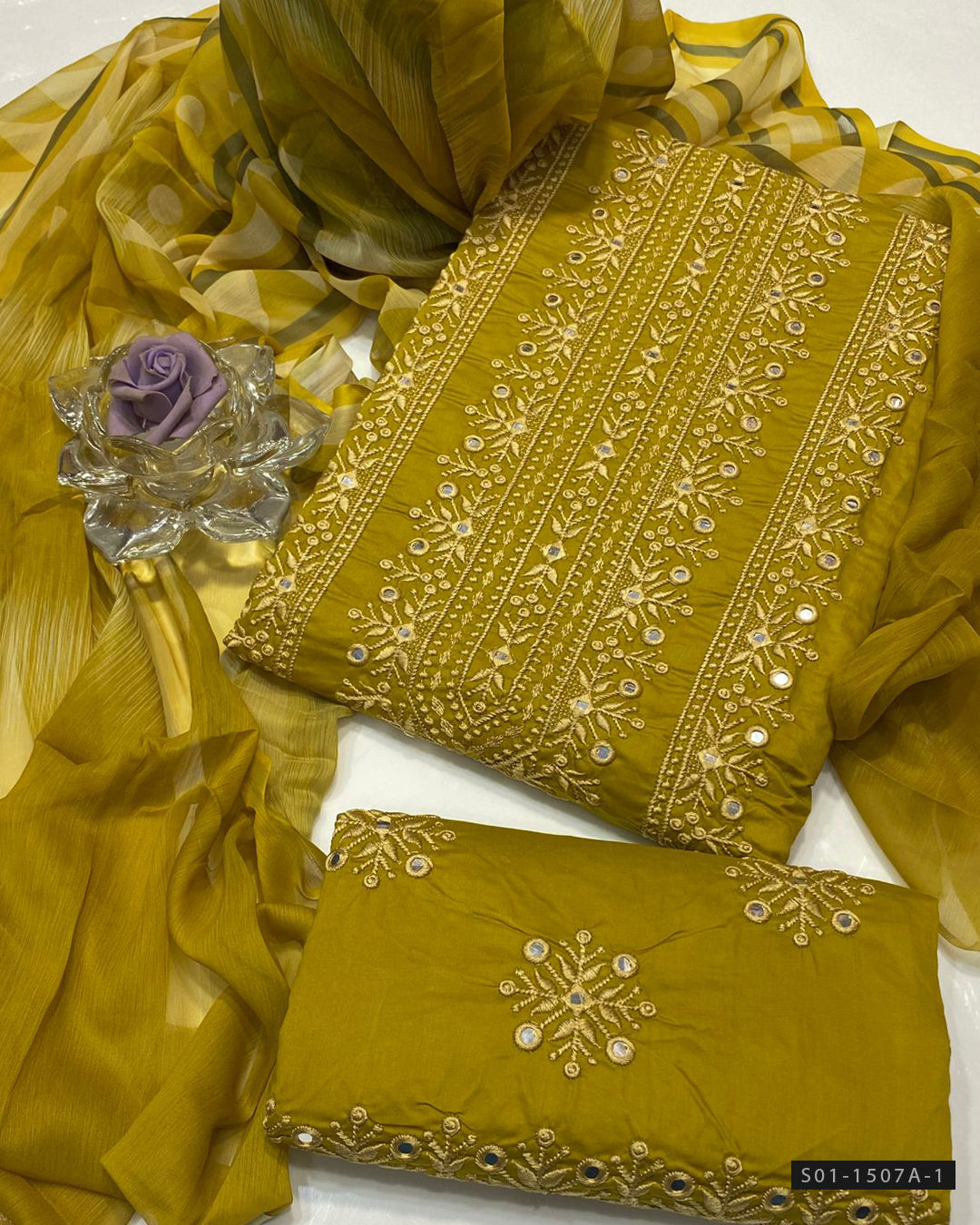 3 PC Unstitched Pure Lawn Dress