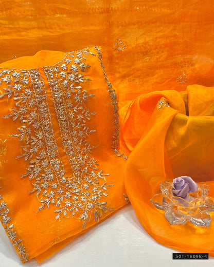 Handmade 2 PC Unstitched Organza Dress Collection