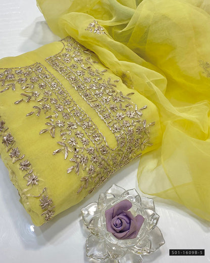 Handmade 2 PC Unstitched Organza Dress Collection