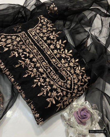 Handmade 2 PC Unstitched Organza Dress Collection