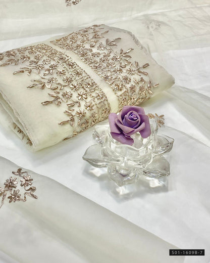 Handmade 2 PC Unstitched Organza Dress Collection