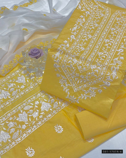 3 PC Handmade Style Embroidered GTM Lawn Dress