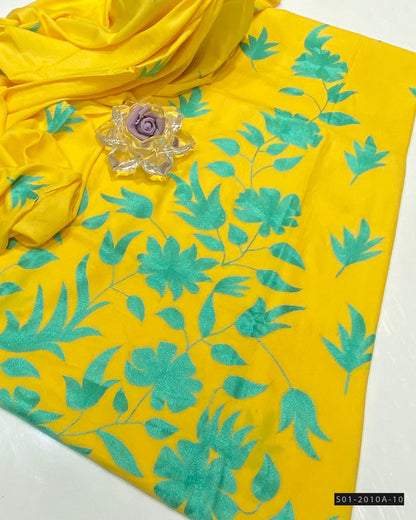 Handmade 3 PC Unstitched Linen Dress Collection