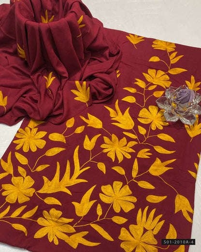 Handmade 3 PC Unstitched Linen Dress Collection