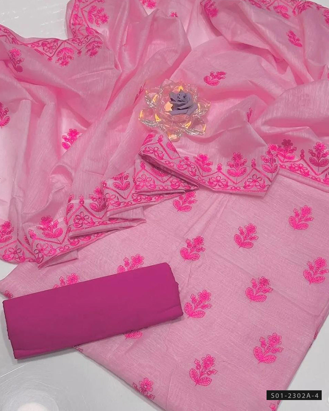 3 PC Unstitched Paper Cotton Dress Collection