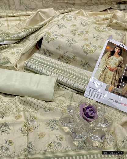 3 PC Unstitched Dhanak Marina Dress Collection
