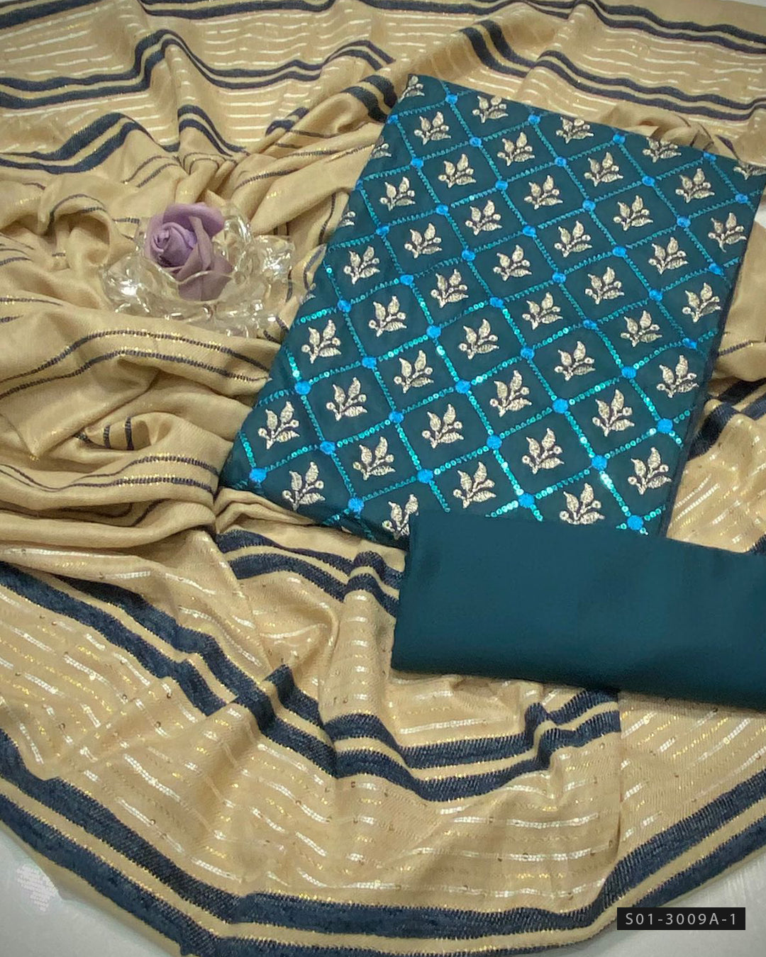 3 PC Unstitched Marina Linen Dress Collection