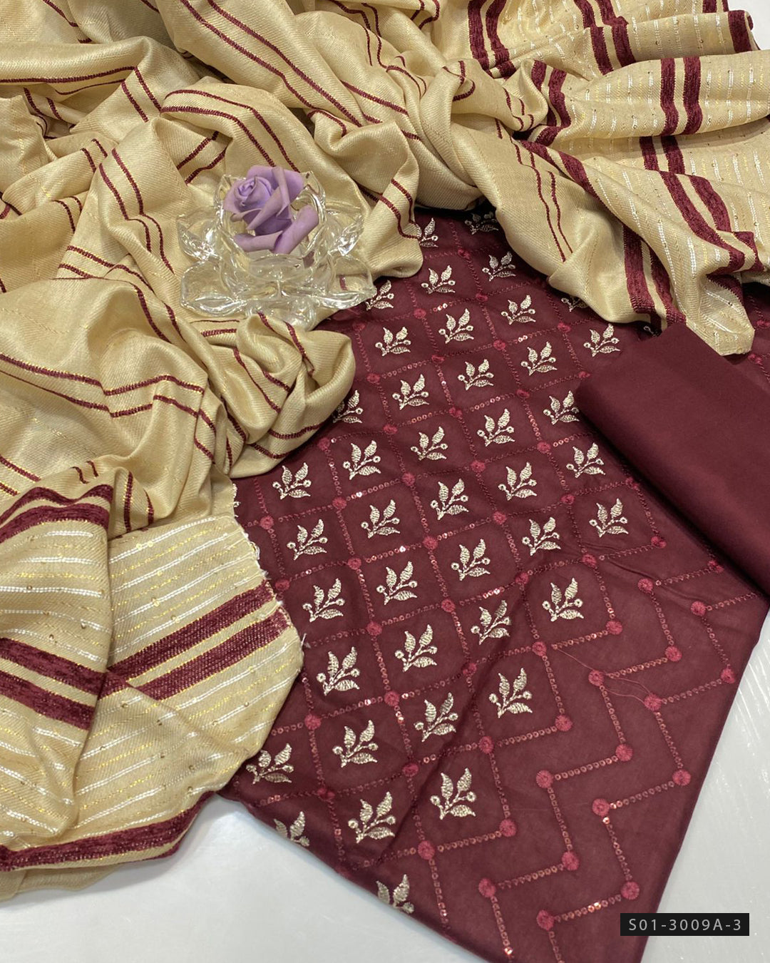 3 PC Unstitched Marina Linen Dress Collection