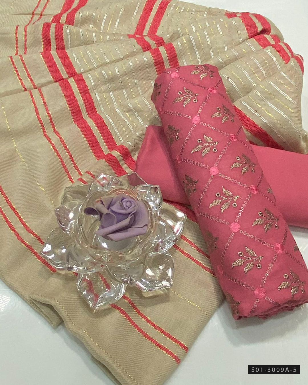 3 PC Unstitched Marina Linen Dress Collection