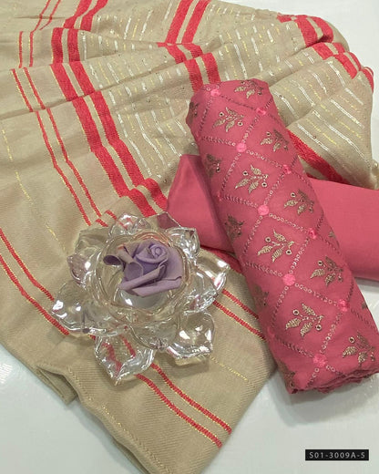 3 PC Unstitched Marina Linen Dress Collection