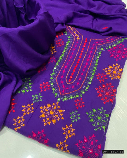 Handmade 3 PC Unstitched Linen Dress Collection
