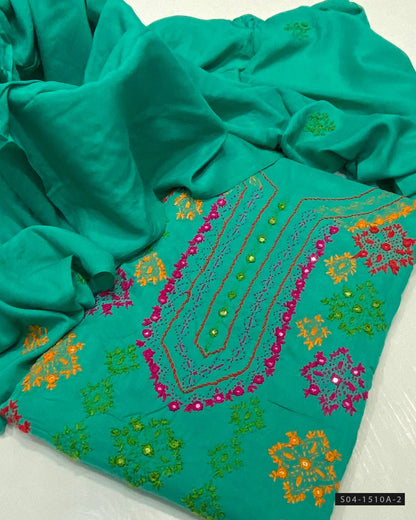 Handmade 3 PC Unstitched Linen Dress Collection