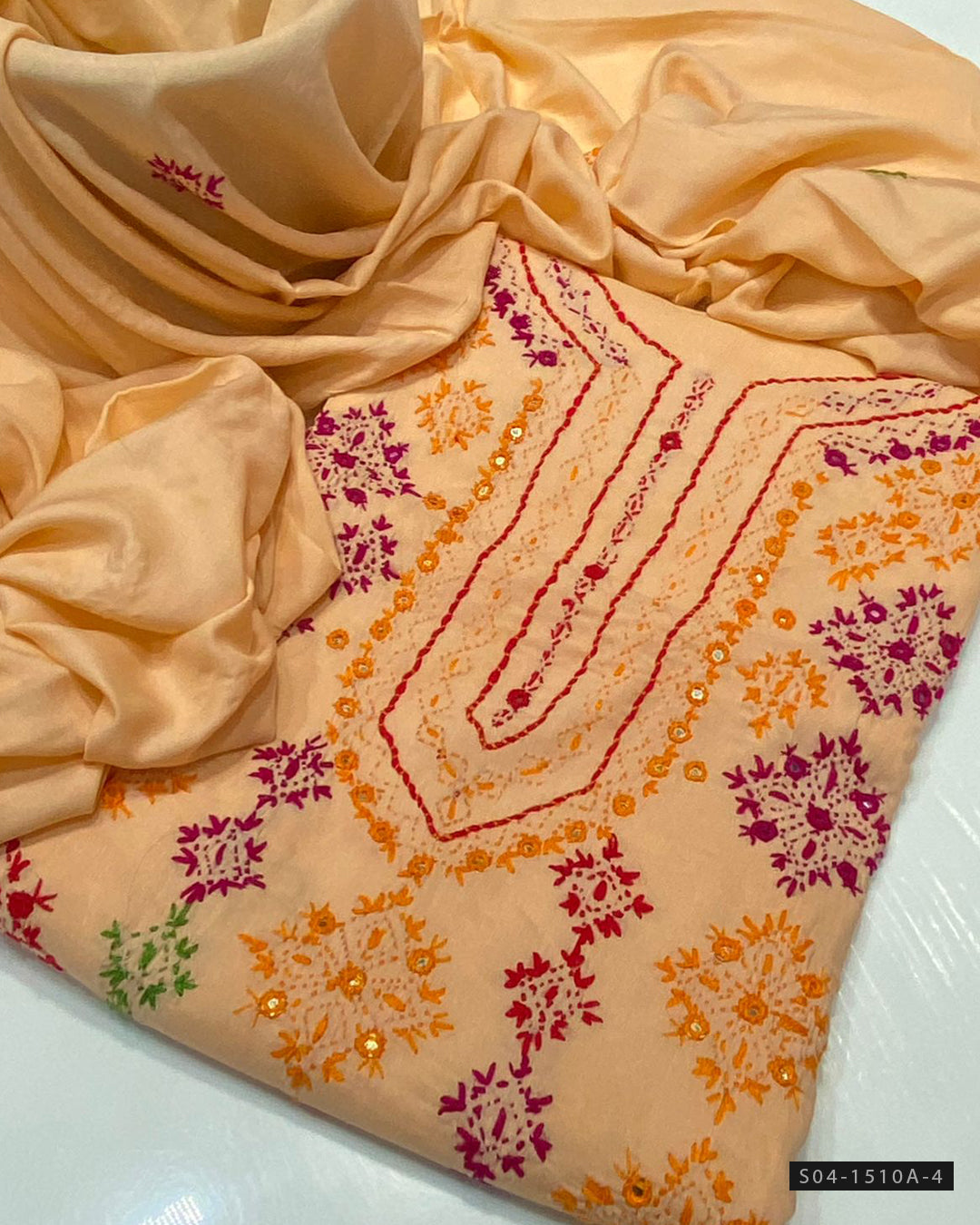 Handmade 3 PC Unstitched Linen Dress Collection