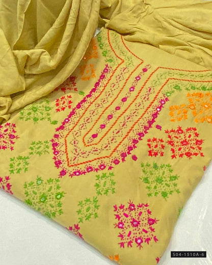 Handmade 3 PC Unstitched Linen Dress Collection