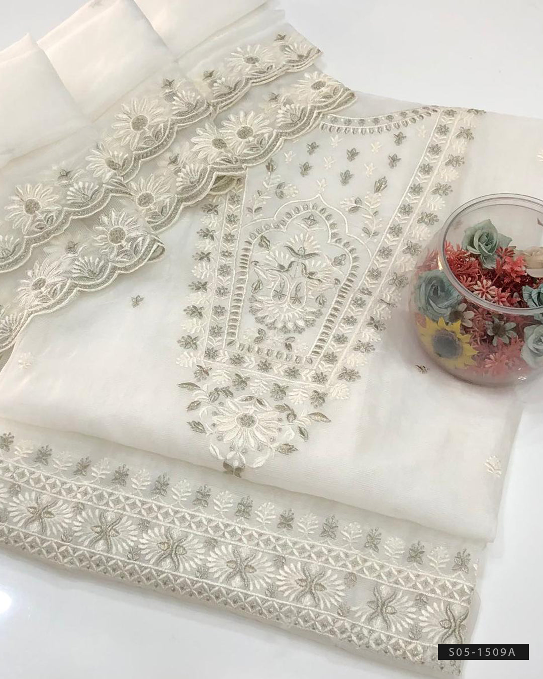 2 PC Unstitched Khaddi Net Dress Collection