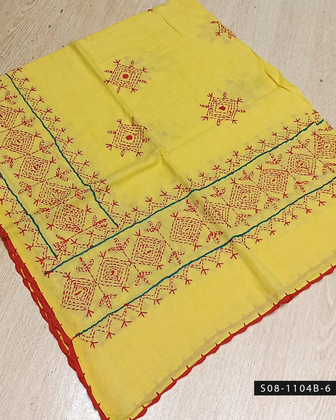 Handcrafted Lawn Chaddar with Multicolor Embroidery & Contrast Lace Border