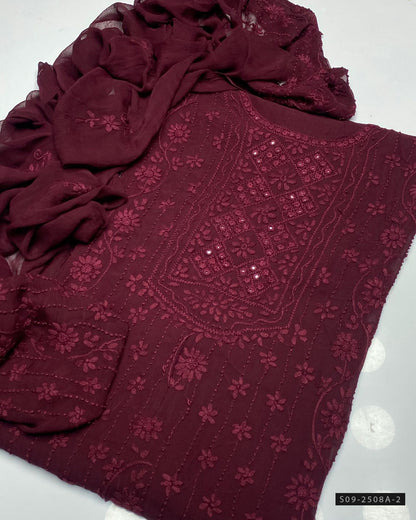 Handmade 2 PC Unstitched Chiffon Dress Collection