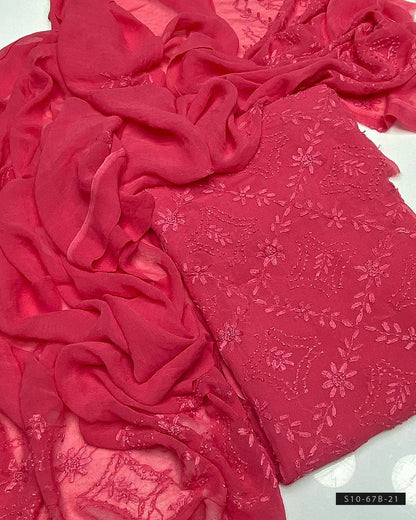 2 PC Handmade Chiffon Pakka Burr Work Dresses