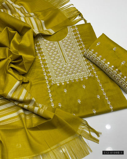 3 PC Unstitched Susi Embroidered Dress