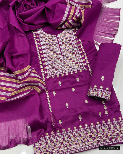 3 PC Unstitched Susi Embroidered Dress