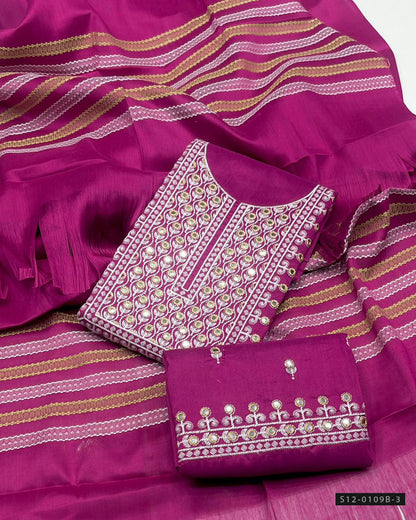 3 PC Unstitched Susi Embroidered Dress