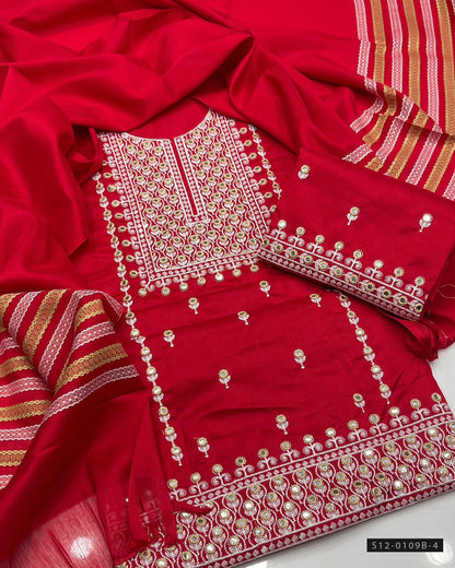 3 PC Unstitched Susi Embroidered Dress