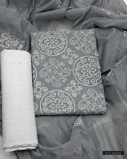 3 PC Unstitched Paper Cotton Dress Collection