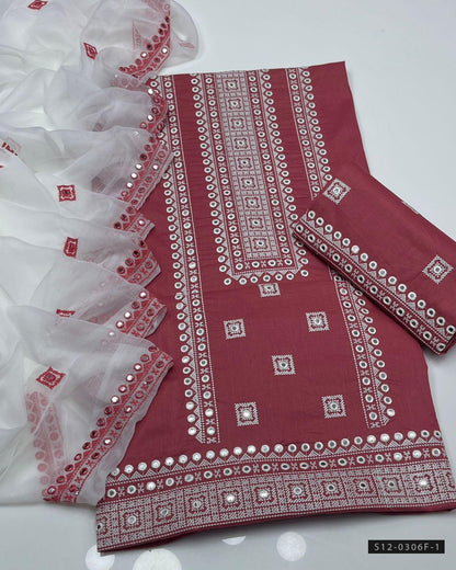 3 PC Unstitched Lawn Embroidered Dress Collection