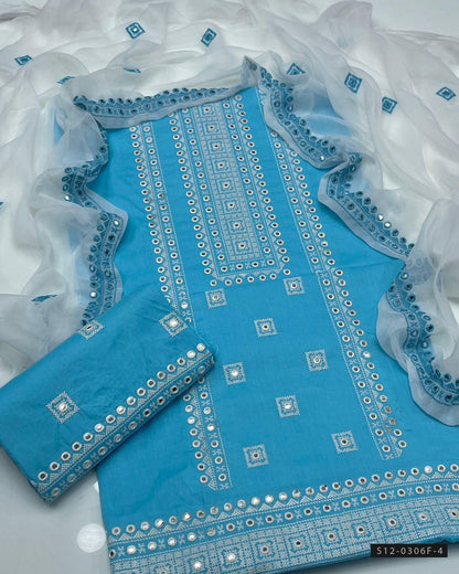 3 PC Unstitched Lawn Embroidered Dress Collection