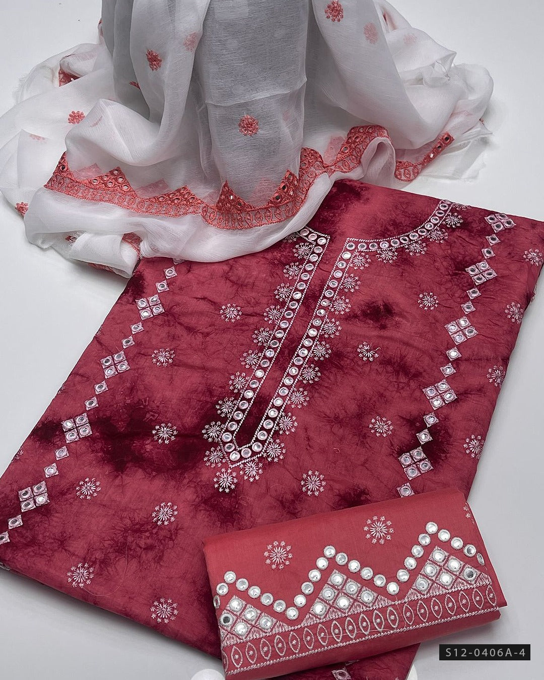 3 PC Unstitched Cotton Lawn Dress